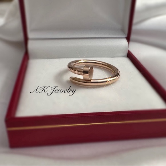 đLUXURY ROSE GOLD Ring Nail Style, GOLD Plated, Plain Screw - Picture 2 of 4